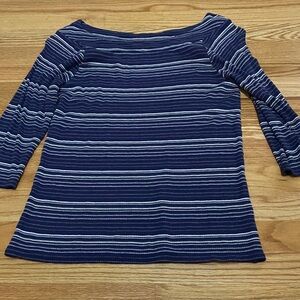 Navy and White Striped Long Sleeve Top